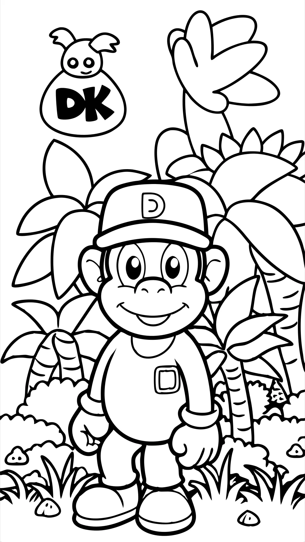 Página para colorear diddy kong